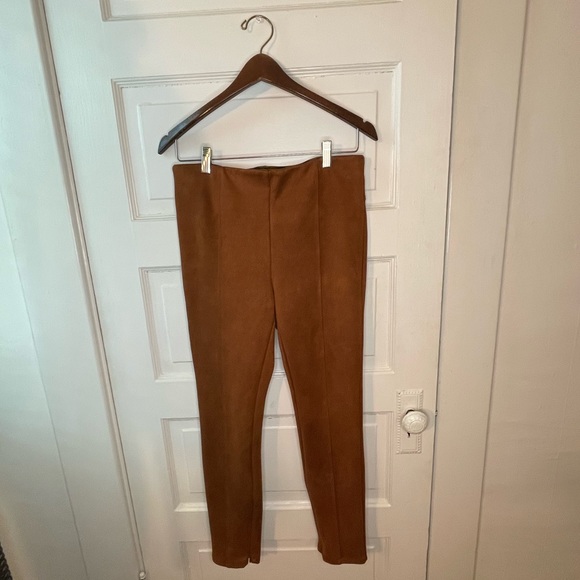 Anthropologie Pants - Anthropologie Poly Suede Princess Seam Zip-Ankle Leggings, Womens Sz30